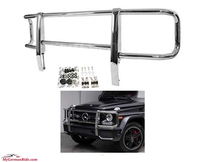 G-Wagon G63 Style Front Chrome Grille Guard 90-18 W463  G63 (Fits On G63 Bumper Only)