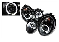 CLK Headlight Projector Black Pair 98-03 W208 CLK320/CLK430/CLK55