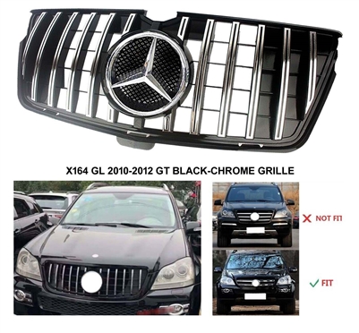 GL GT-R Style  Chrome-Black Grille X164 2007-2009 GL450  GL350 GL63