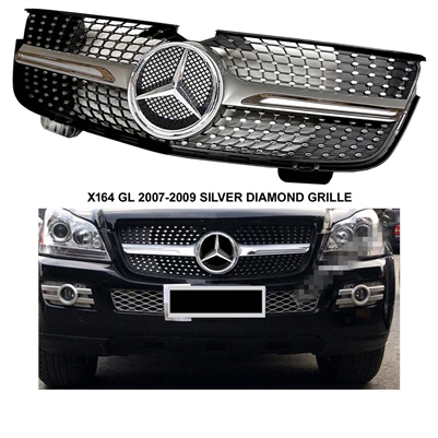 GL Diamond Style Grille Silver-Chrome X164 2007-2012 GL450 GL350