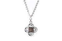 Rhodium pendant with genuine Eiffel Tower artifact