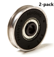 1-1/2" Nylon Rollers with Stainless Steel Outer Tire, Sealed Ball-bearings (2-pack)