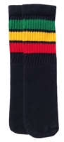 Kids socks with Green-Gold-Red stripes