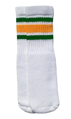 Kids socks with Green-Gold stripes