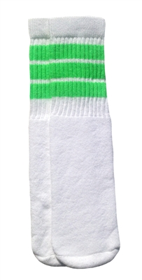 Kids socks with Neon Green stripes