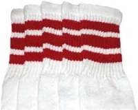 Mid calf socks with Red stripes