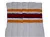 Mid calf socks with Gold-Maroon stripes