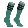Mid calf TEAL sock with BLACK stripes