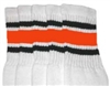 Mid calf socks with Black-Orange stripes