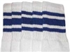 Mid calf socks with Royal Blue stripes