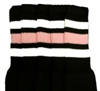Mid calf socks with White-Baby Pink stripes