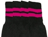 Mid calf socks with Hot Pink stripes