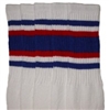 Mid calf socks with Royal Blue-Red stripes