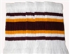 Mid calf socks with Maroon-Gold stripes