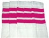 Mid calf socks with Hot Pink stripes