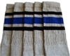 Mid calf Grey socks with Black-Royal Blue stripes