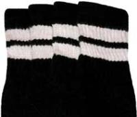 Mid calf socks with White stripes