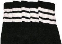 Mid calf socks with White stripes