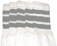 Mid calf socks with Grey stripes