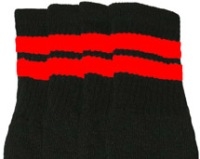 Mid calf socks with Red stripes