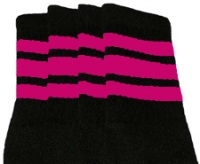 Knee high socks with Hot Pink stripes