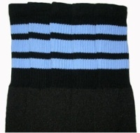Knee high socks with Baby Blue stripes