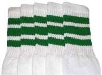 Knee high socks with Green stripes