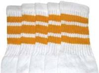 Knee high socks with Gold stripes