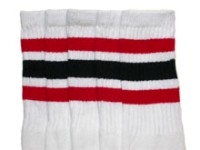 Knee high socks with Red-Black stripes