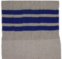Knee high Grey socks with Royal Blue stripes
