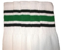 Knee high socks with Black-Green stripes