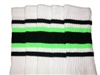 Knee high socks with Black-Neon Green stripes