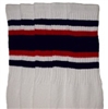 Knee high socks with Navy Blue-Red stripes