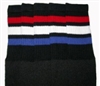 Knee high socks with Red-White-Royal Blue stripes
