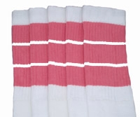 Knee high socks with BubbleGum Pink stripes