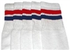 Knee high socks with Red-Royal Blue stripes