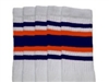 Knee high socks with Navy Blue-Orange stripes
