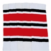 Knee high socks with Black-Red stripes