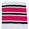 Knee high socks with Black-Hot Pink stripes