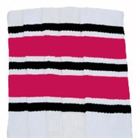 Knee high socks with Black-Hot Pink stripes