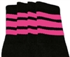 Knee high socks with BubbleGum Pink stripes