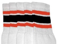 Knee high socks with Orange-Black stripes