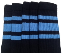 Knee high socks with Baby Blue stripes