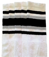 Over the knee socks with Black-Grey stripes