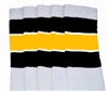 Over the knee socks with Black-Gold stripes