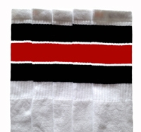 Over the knee socks with Black-Red stripes