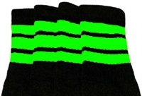 Over the knee socks with Neon Green stripes