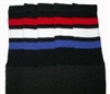 Over the knee socks with Red-White-Royal Blue stripes