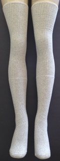 Thigh high classic plain Solid Grey socks