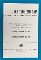 Book Manual, Parts TM 9-1005-210-35P M1 Carbine